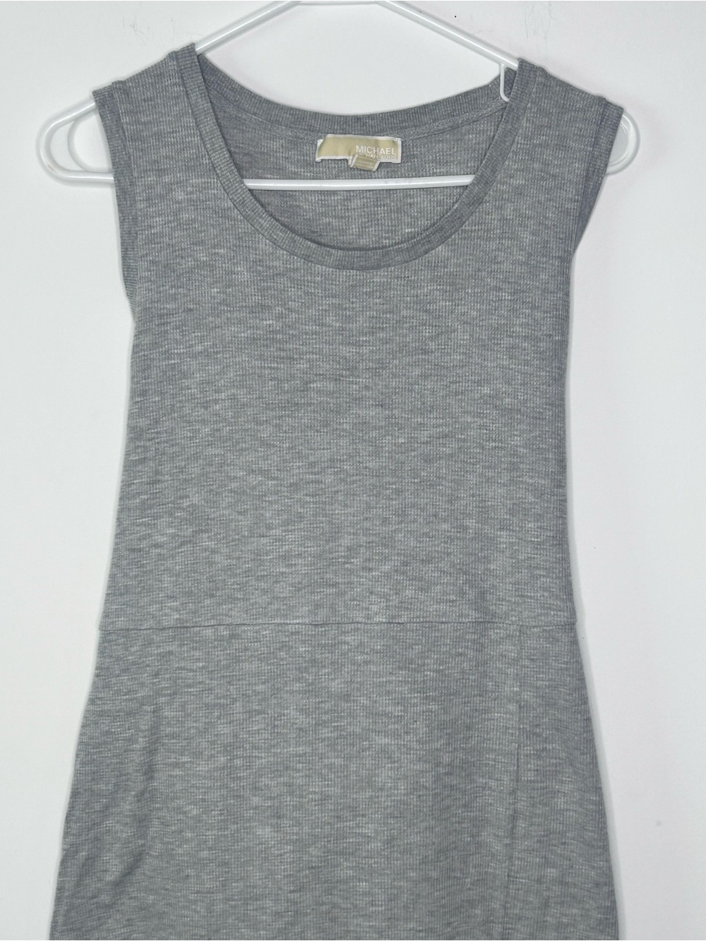 MICHAEL Michael Kors Gray Waffle Knit Sleeveless Tie Back Maxi Dress XL - Picture 3 of 10